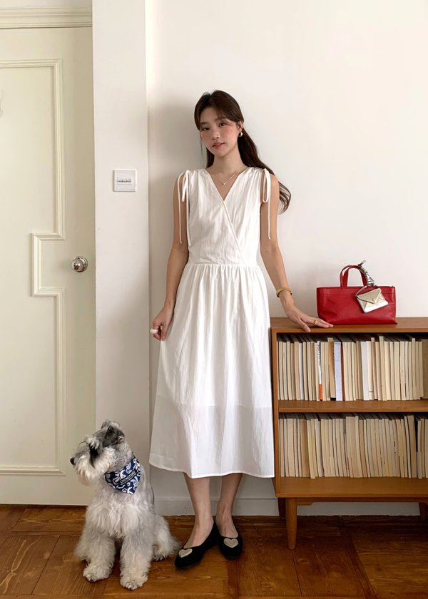 Ariana Flare Long Dress in White