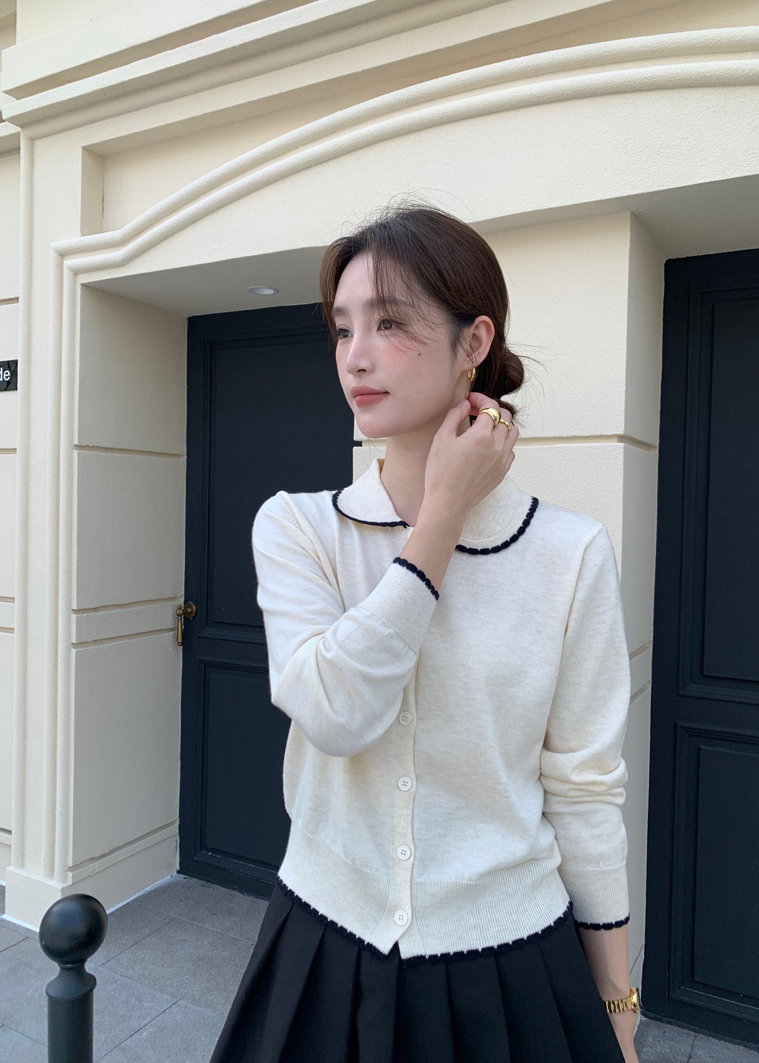 Ariel Knit Cardigan in Oat