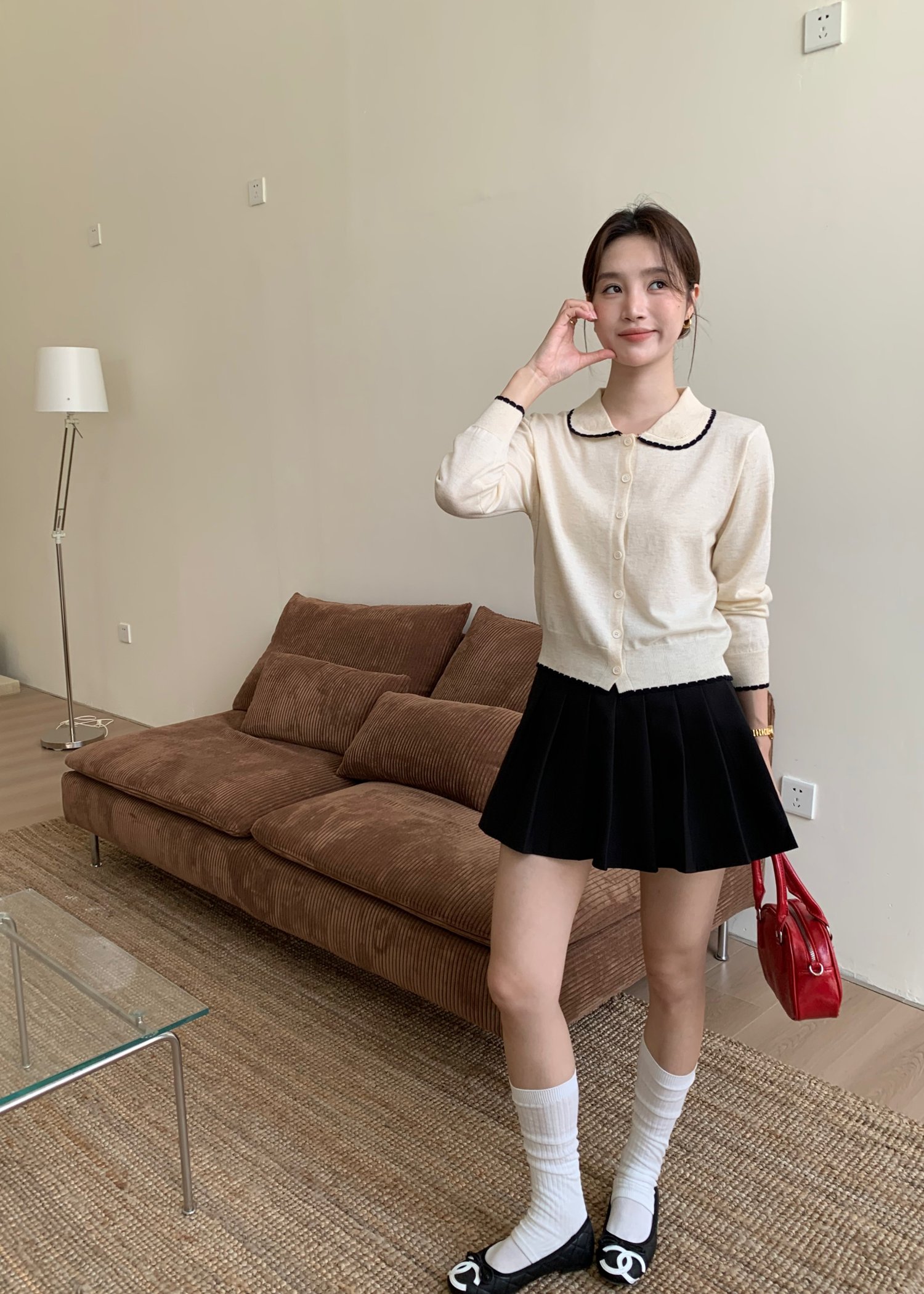 Ariel Knit Cardigan in Oat