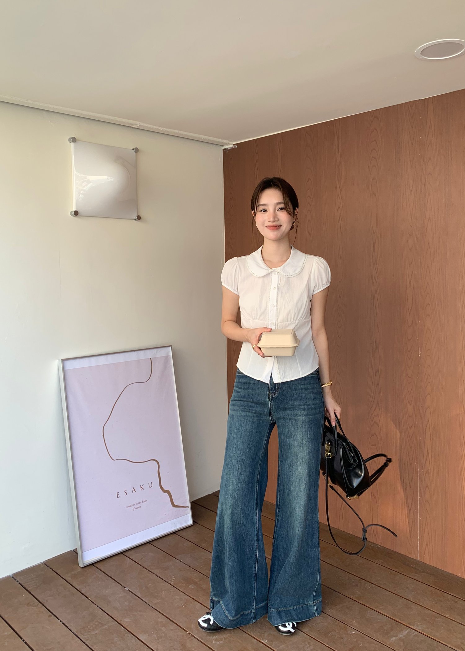 Melina Collar Blouse in White