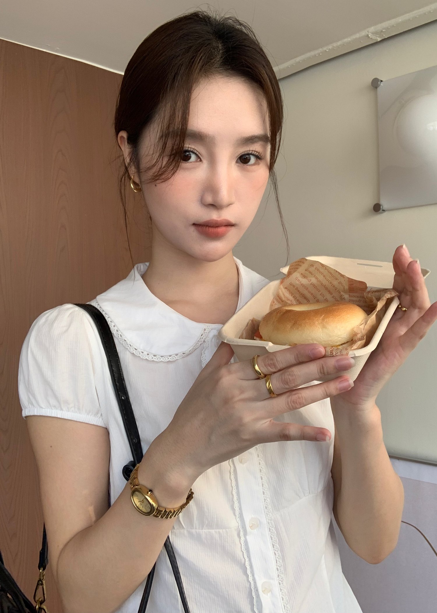 Melina Collar Blouse in White