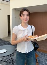 Melina Collar Blouse in White