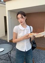 Melina Collar Blouse in White