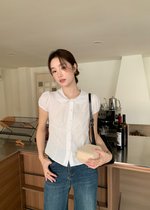 Melina Collar Blouse in White