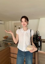 Melina Collar Blouse in White