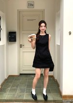 Anna Ruffles Mini Dress in Black