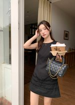 Anna Ruffles Mini Dress in Black