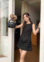 Anna Ruffles Mini Dress in Black
