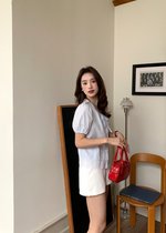 (DEFECT) Carine Lacey Pearl Buttoned Blouse in Blue