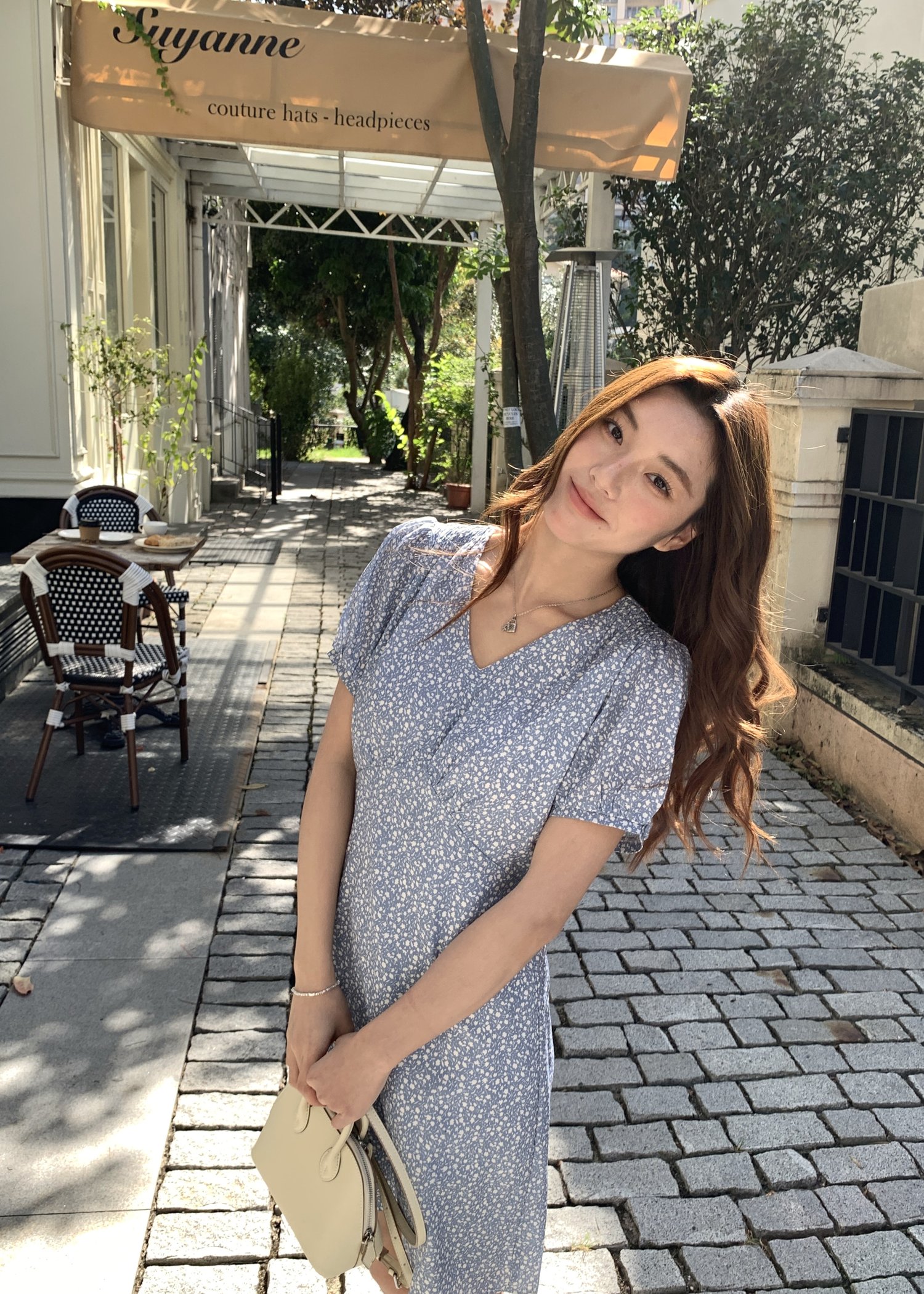 Le' Reve Floral Mini Dress in Blue