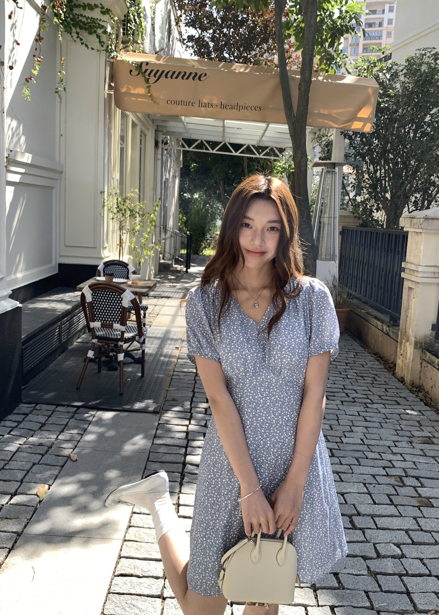 Le' Reve Floral Mini Dress in Blue