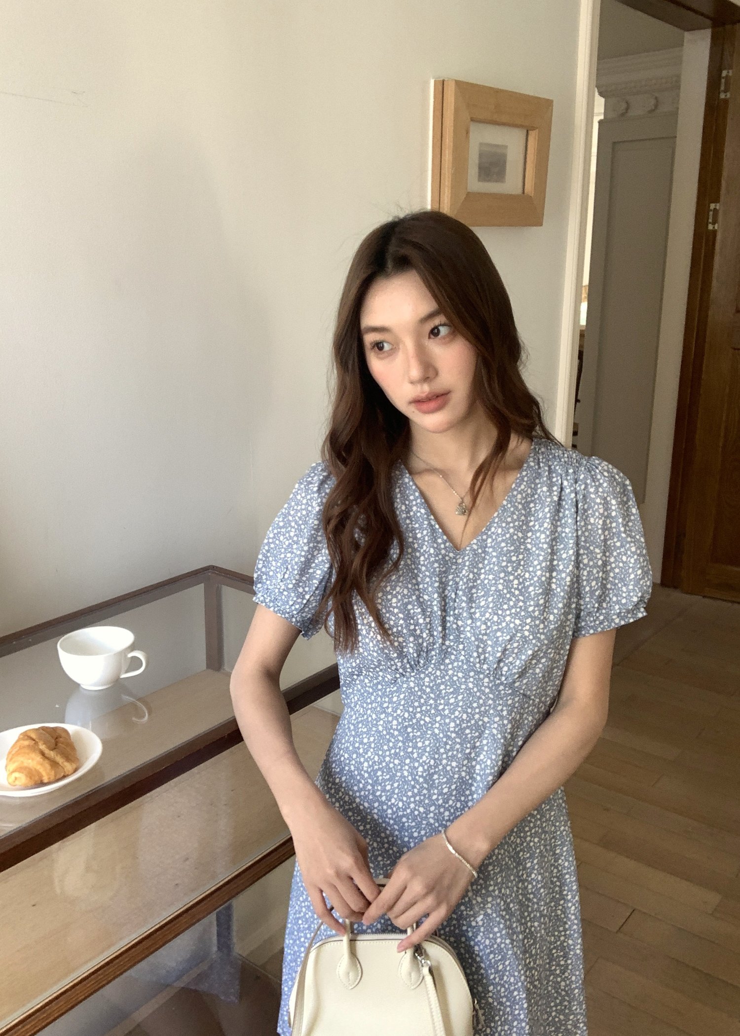 Le' Reve Floral Mini Dress in Blue