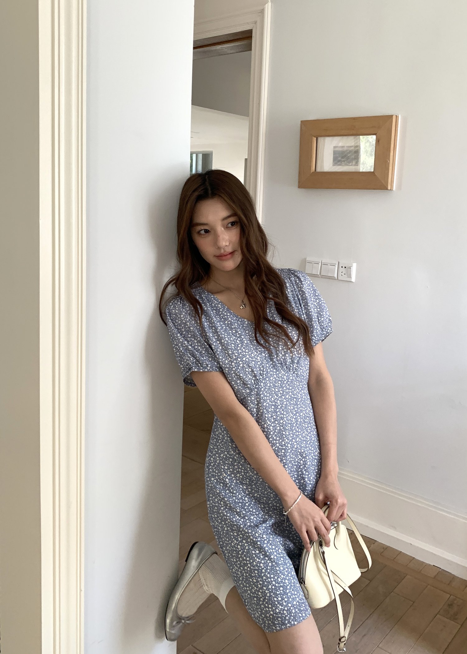 Le' Reve Floral Mini Dress in Blue