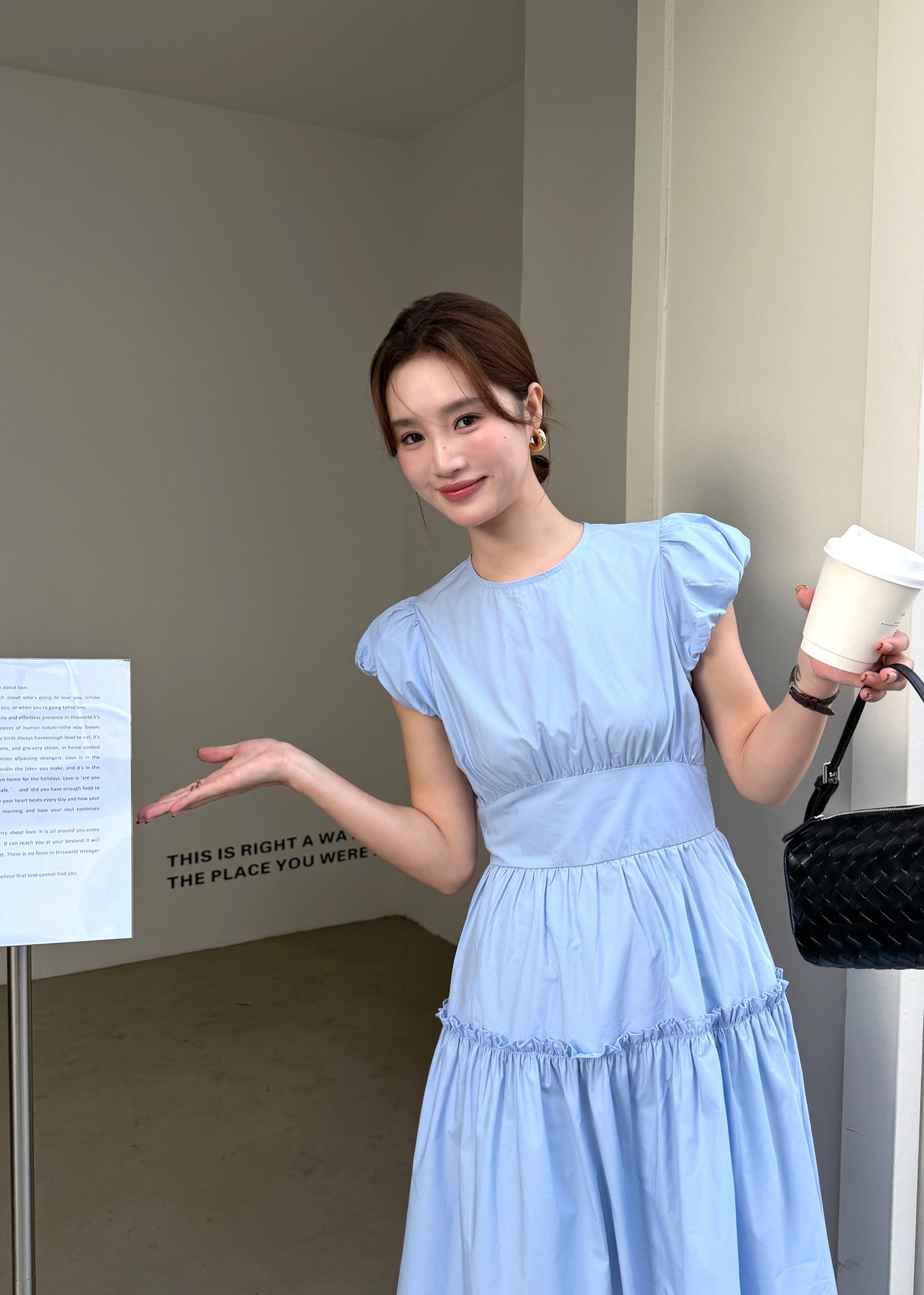 Camille French Maxi Dress in Blue