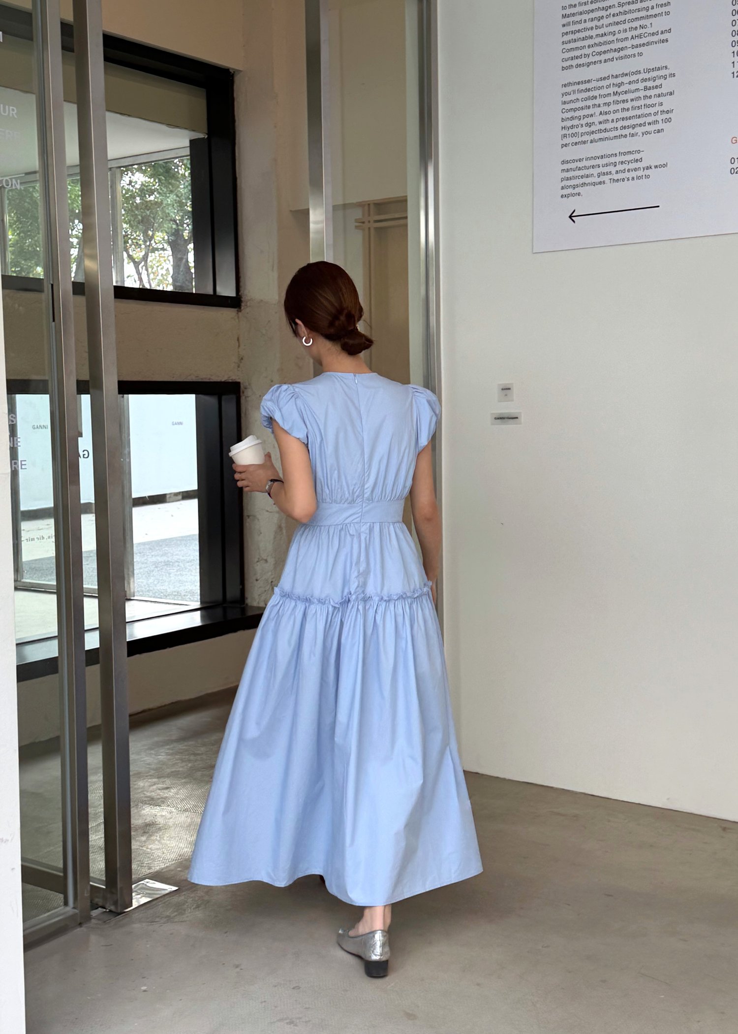 Camille French Maxi Dress in Blue