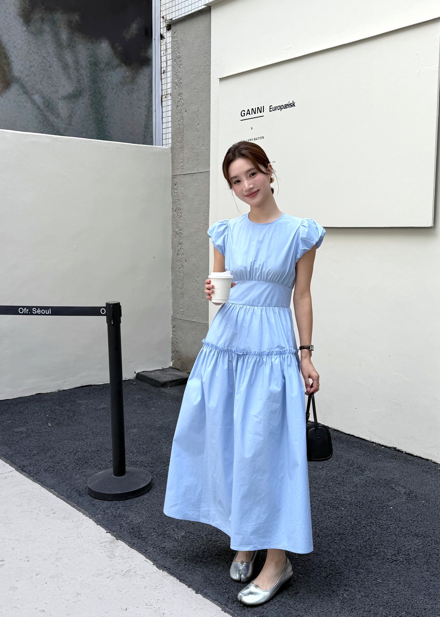 Camille French Maxi Dress in Blue