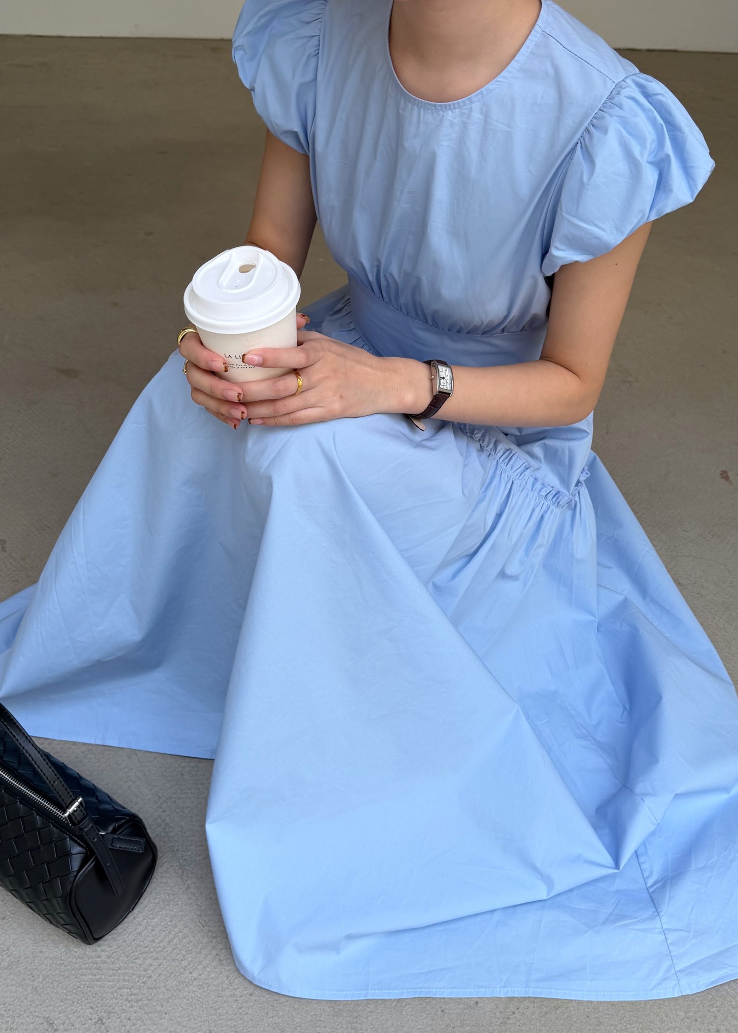 Camille French Maxi Dress in Blue