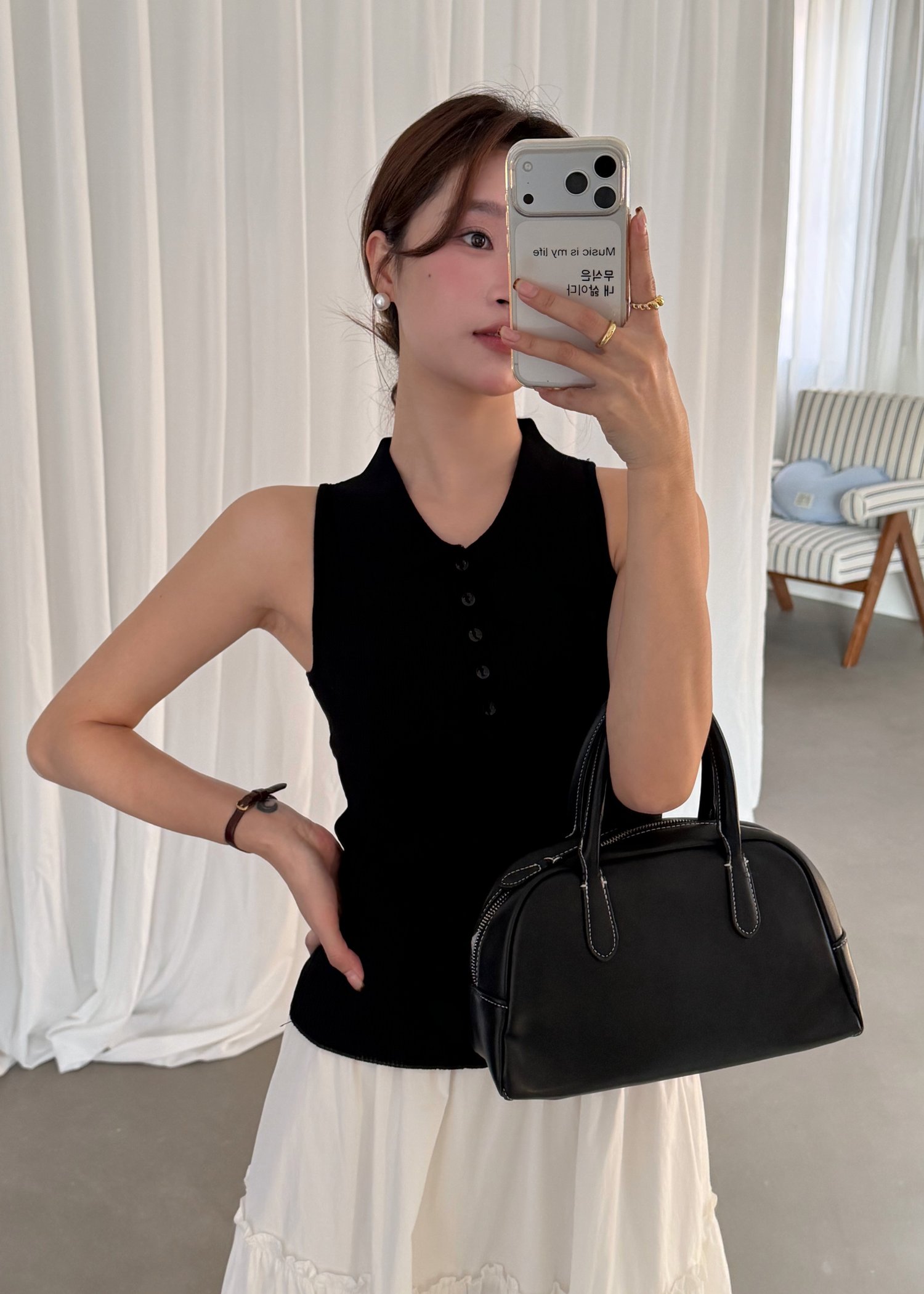 (DEFECT) Nera Cami Knit Top in Black