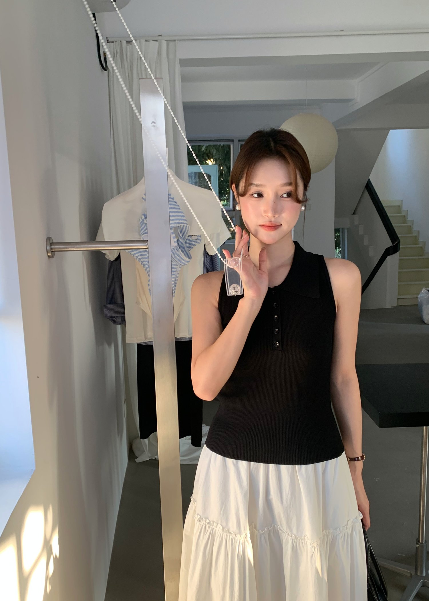 (DEFECT) Nera Cami Knit Top in Black