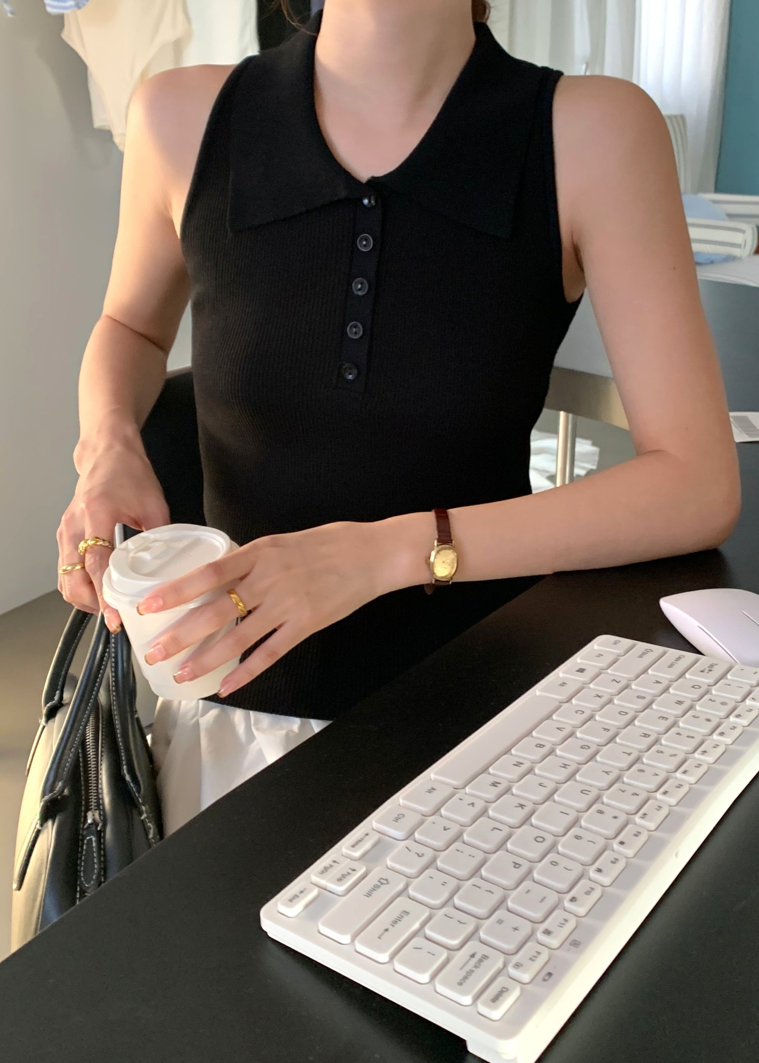 (DEFECT) Nera Cami Knit Top in Black