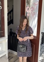 Le' Reve Floral Mini Dress in Black