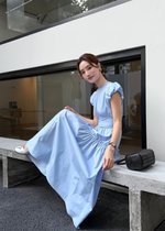 Camille French Maxi Dress in Blue