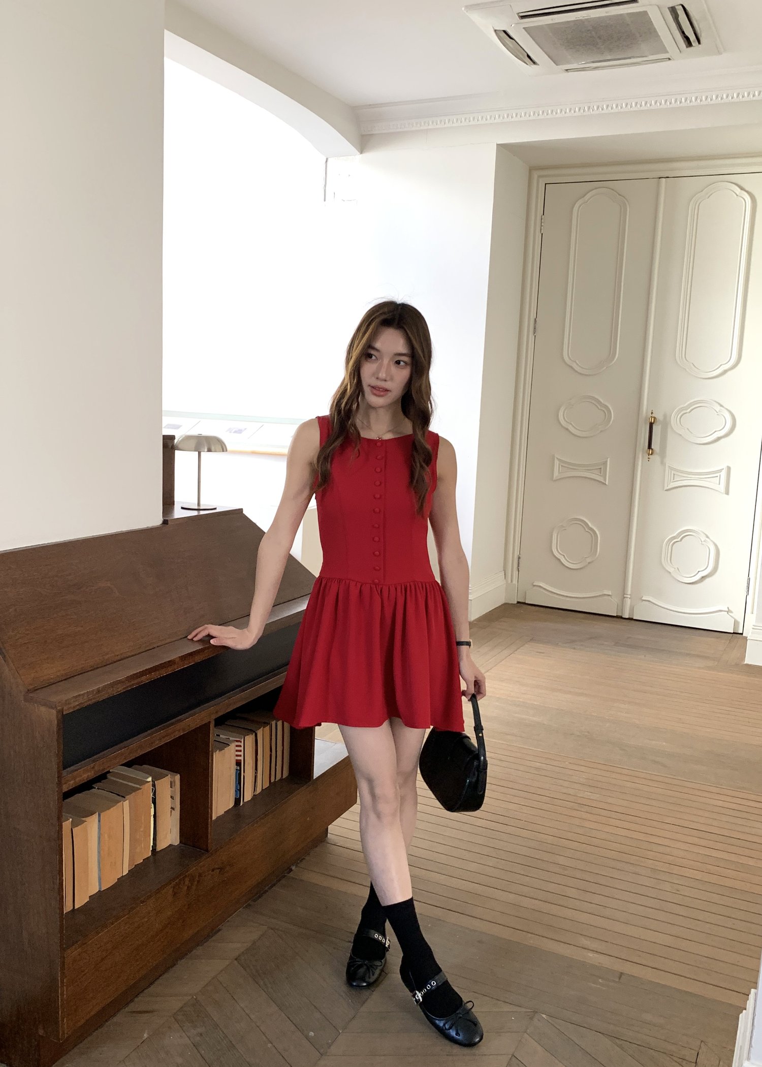 Diana Fleur Mini Dress in Red