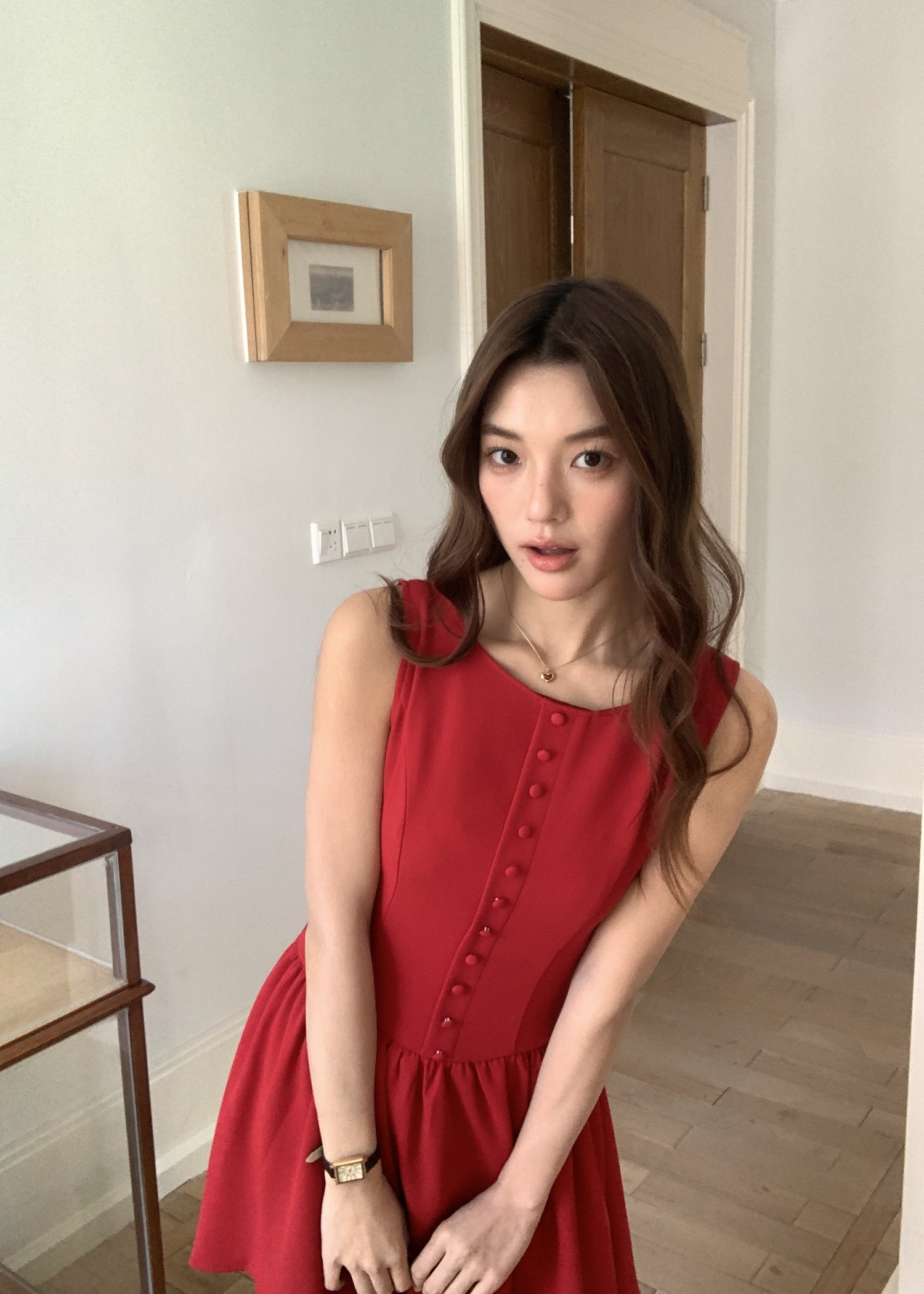 Diana Fleur Mini Dress in Red