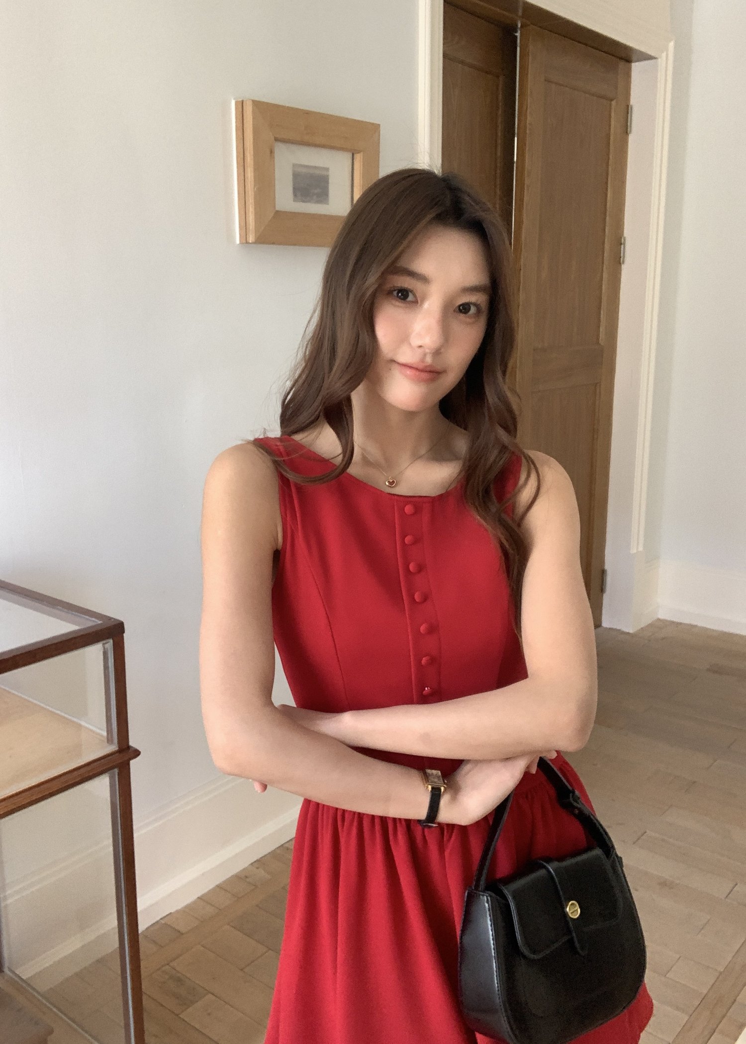 Diana Fleur Mini Dress in Red