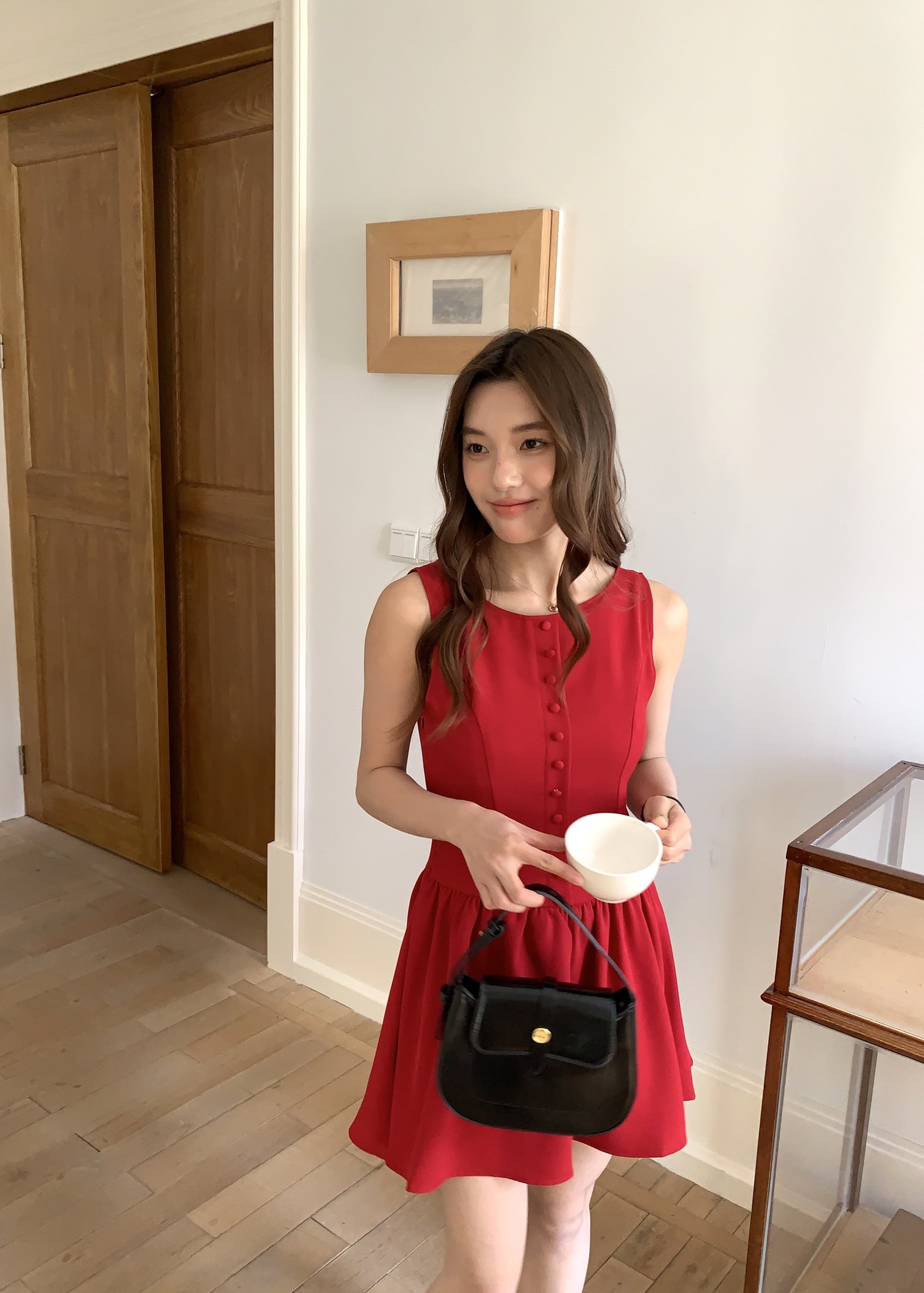 Diana Fleur Mini Dress in Red