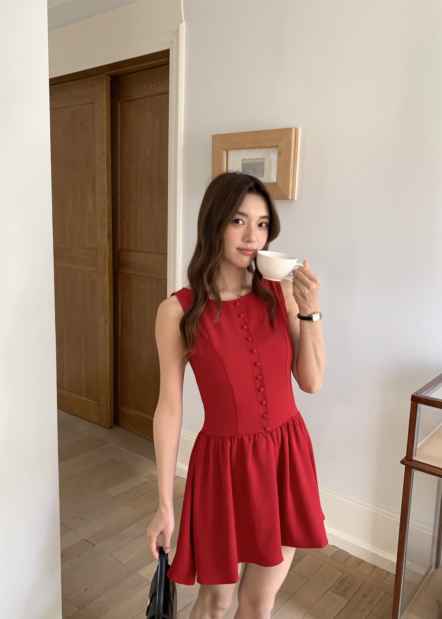 Diana Fleur Mini Dress in Red