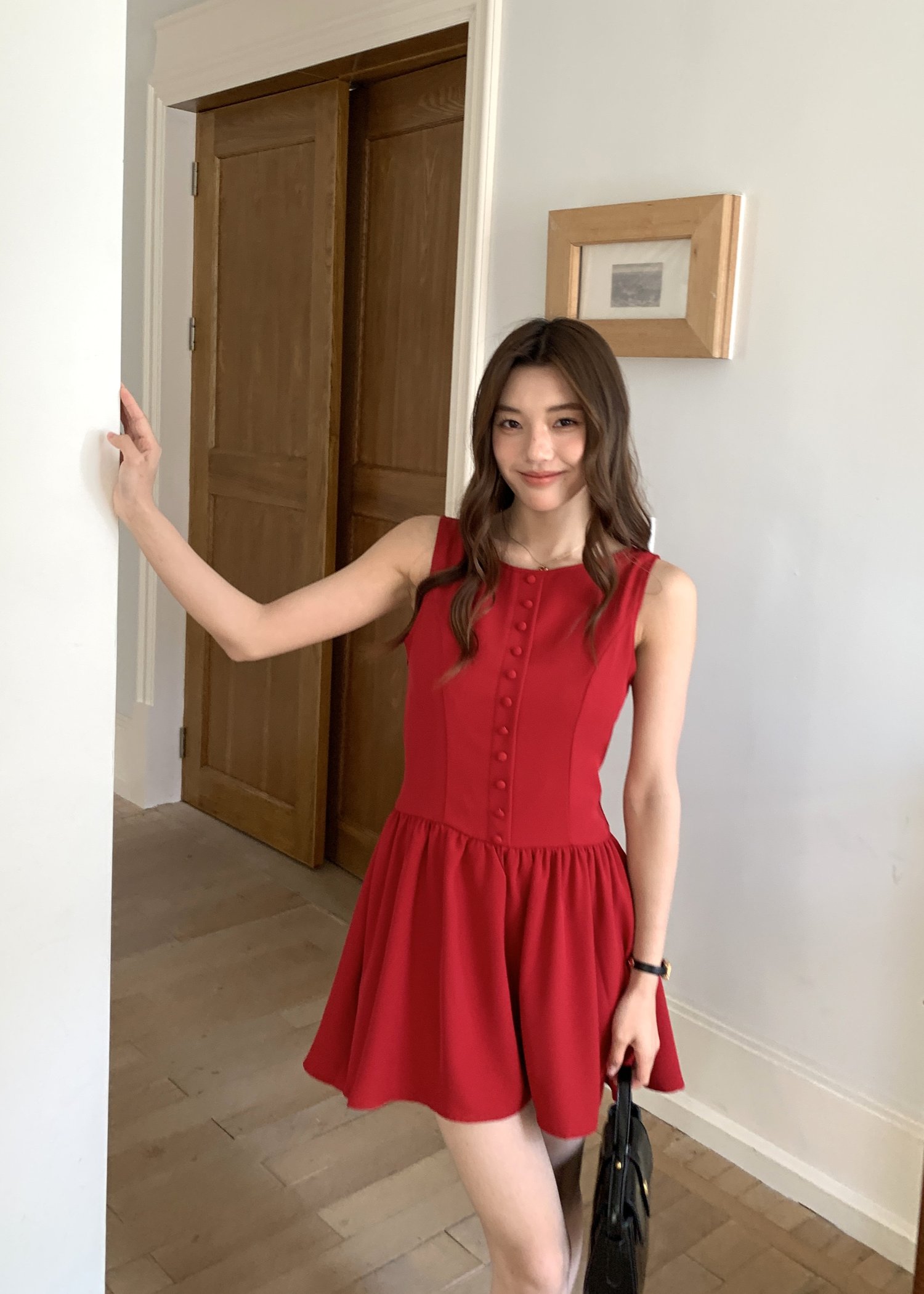 Diana Fleur Mini Dress in Red