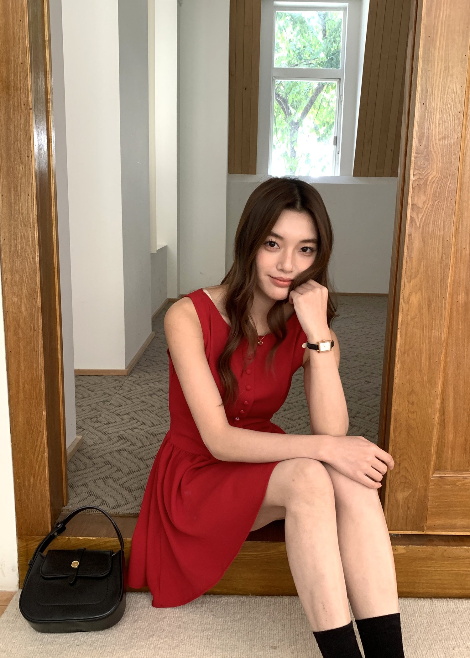 Diana Fleur Mini Dress in Red