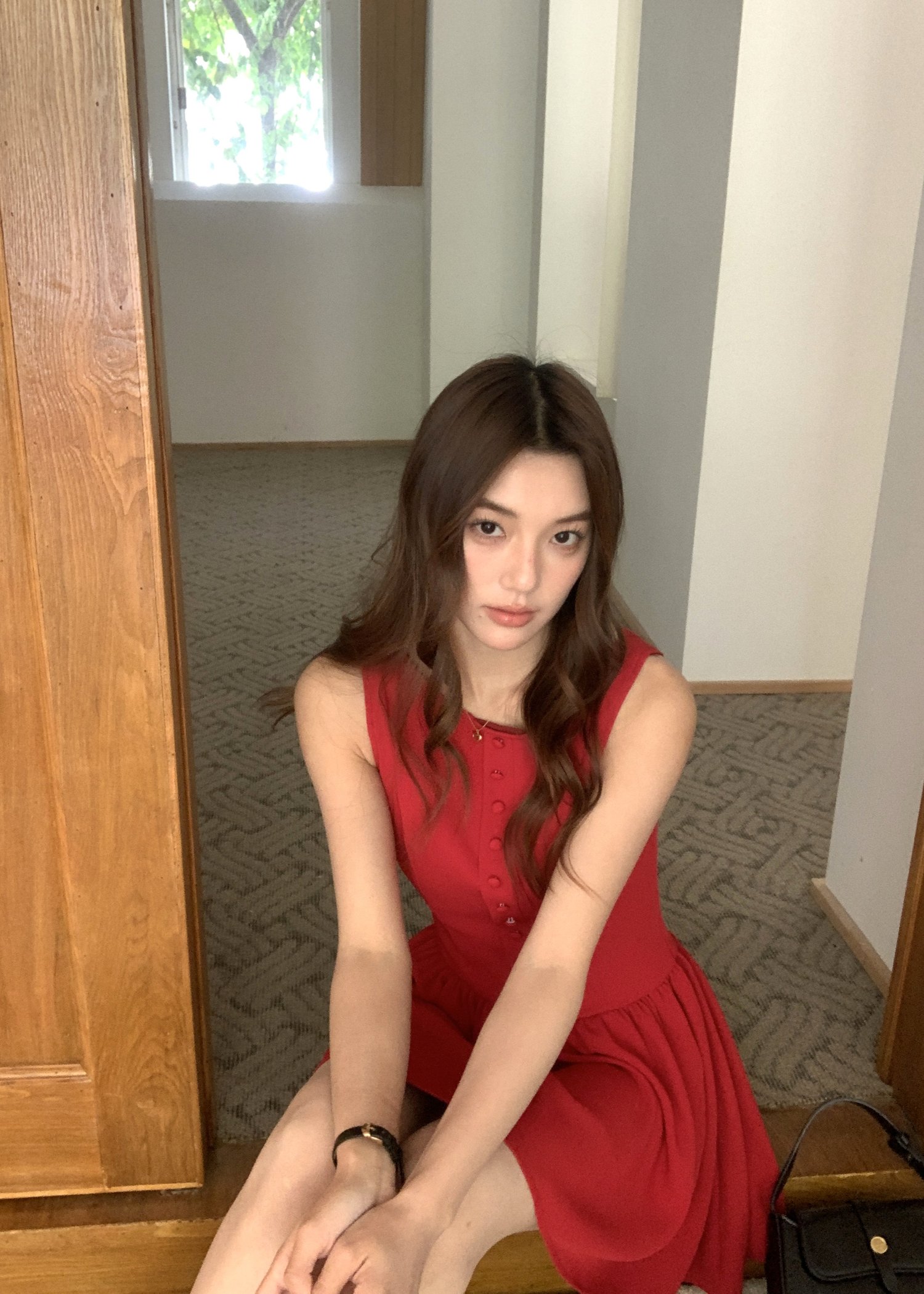 Diana Fleur Mini Dress in Red