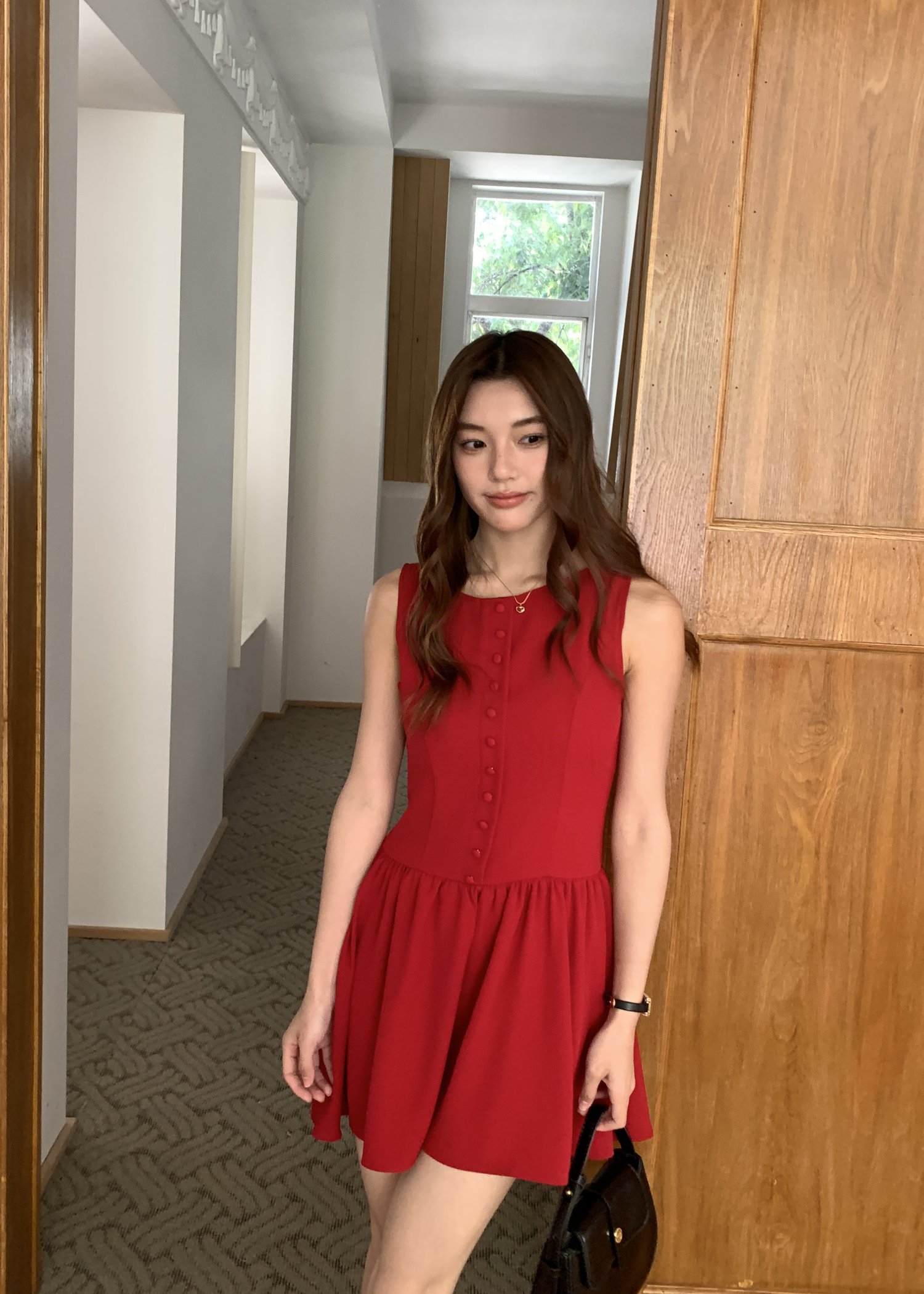 Diana Fleur Mini Dress in Red