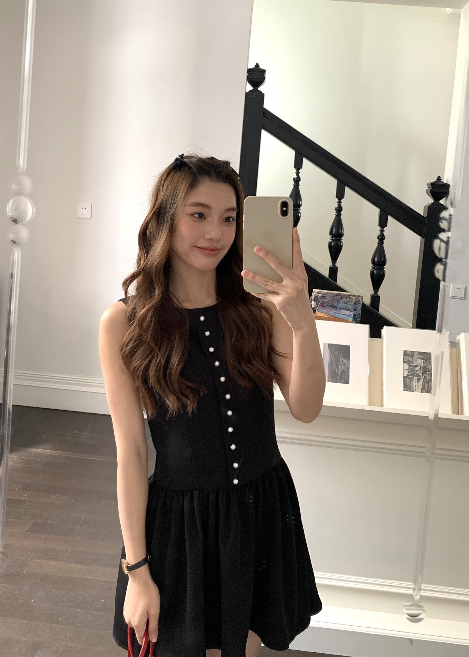 Diana Fleur Mini Dress in Black