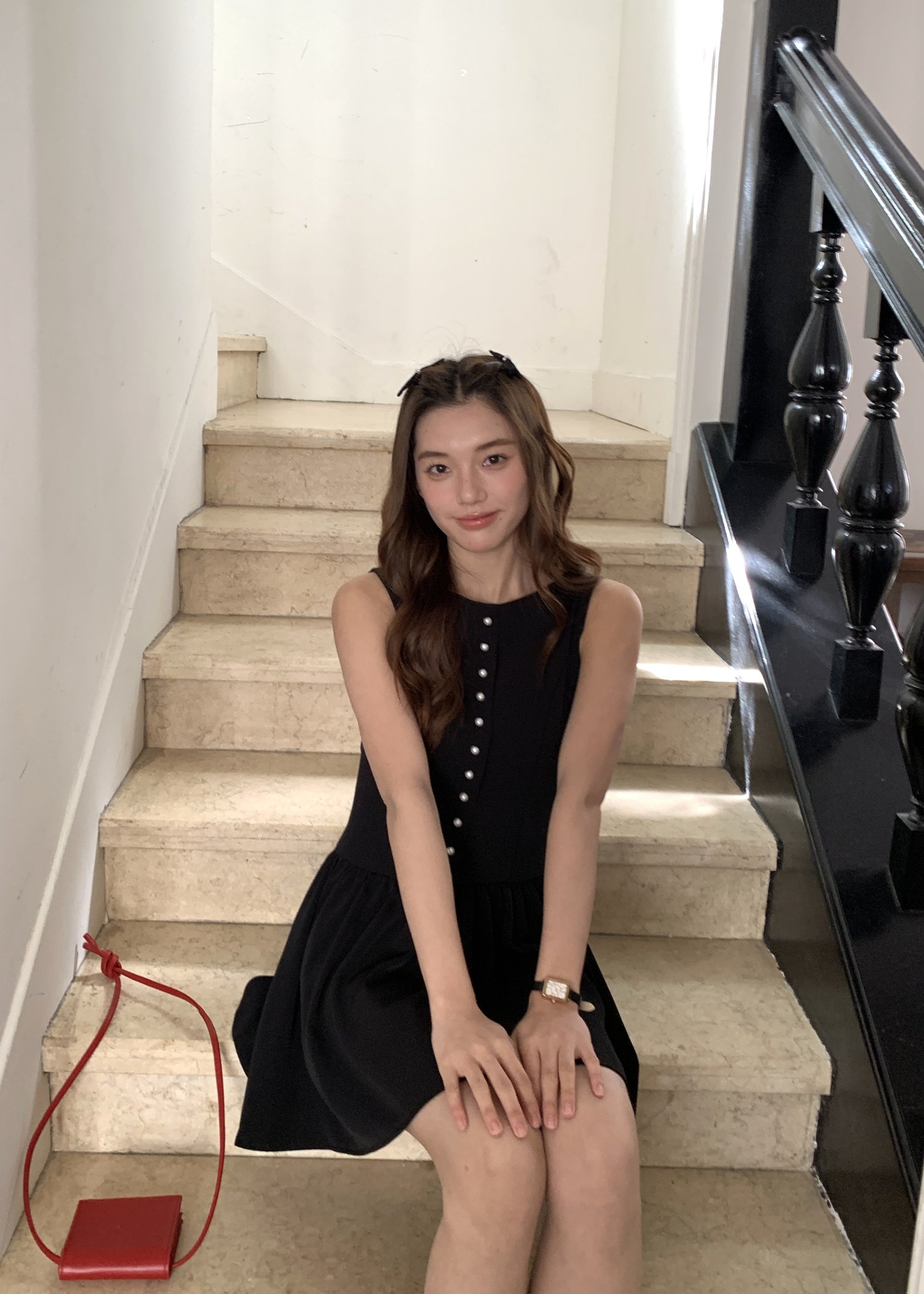 Diana Fleur Mini Dress in Black