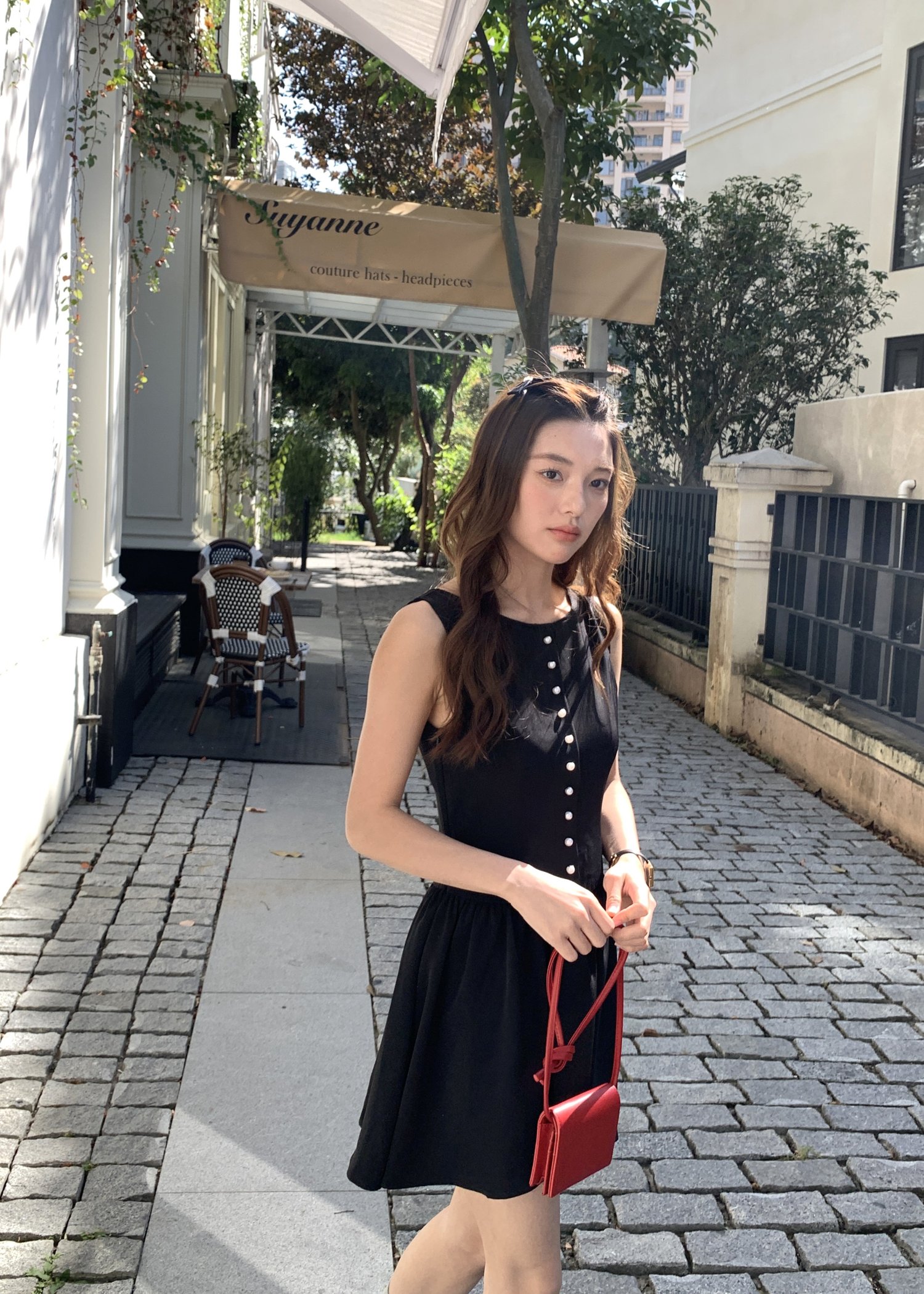 Diana Fleur Mini Dress in Black