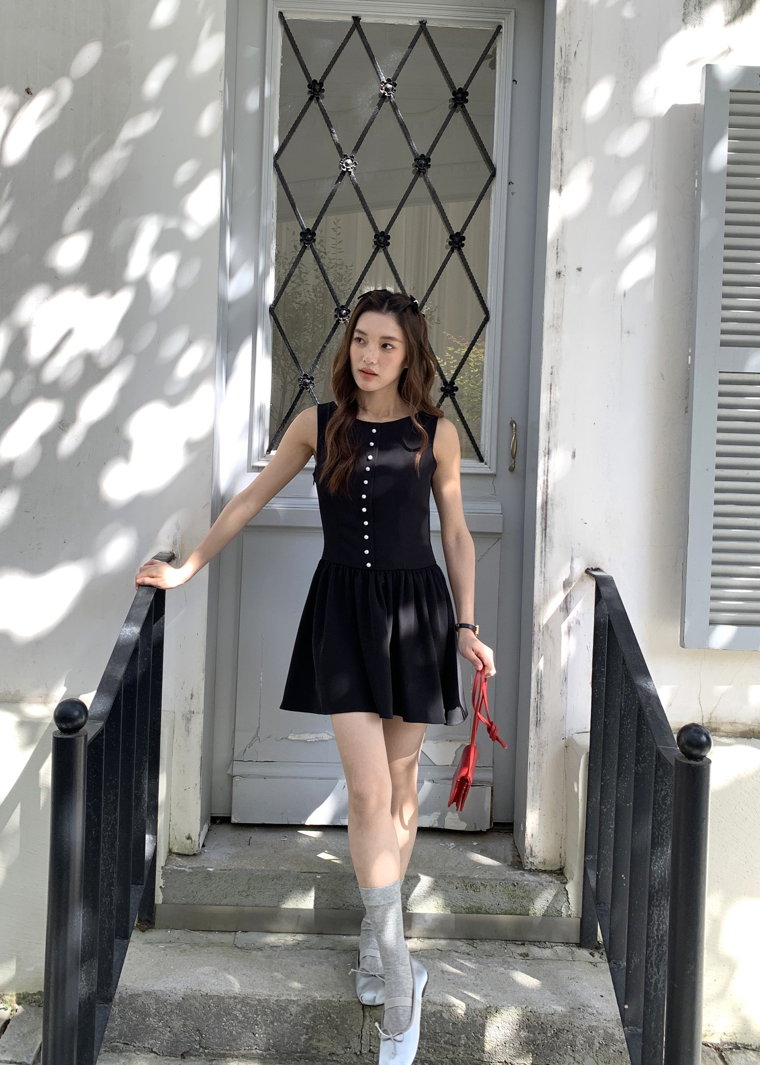 Diana Fleur Mini Dress in Black