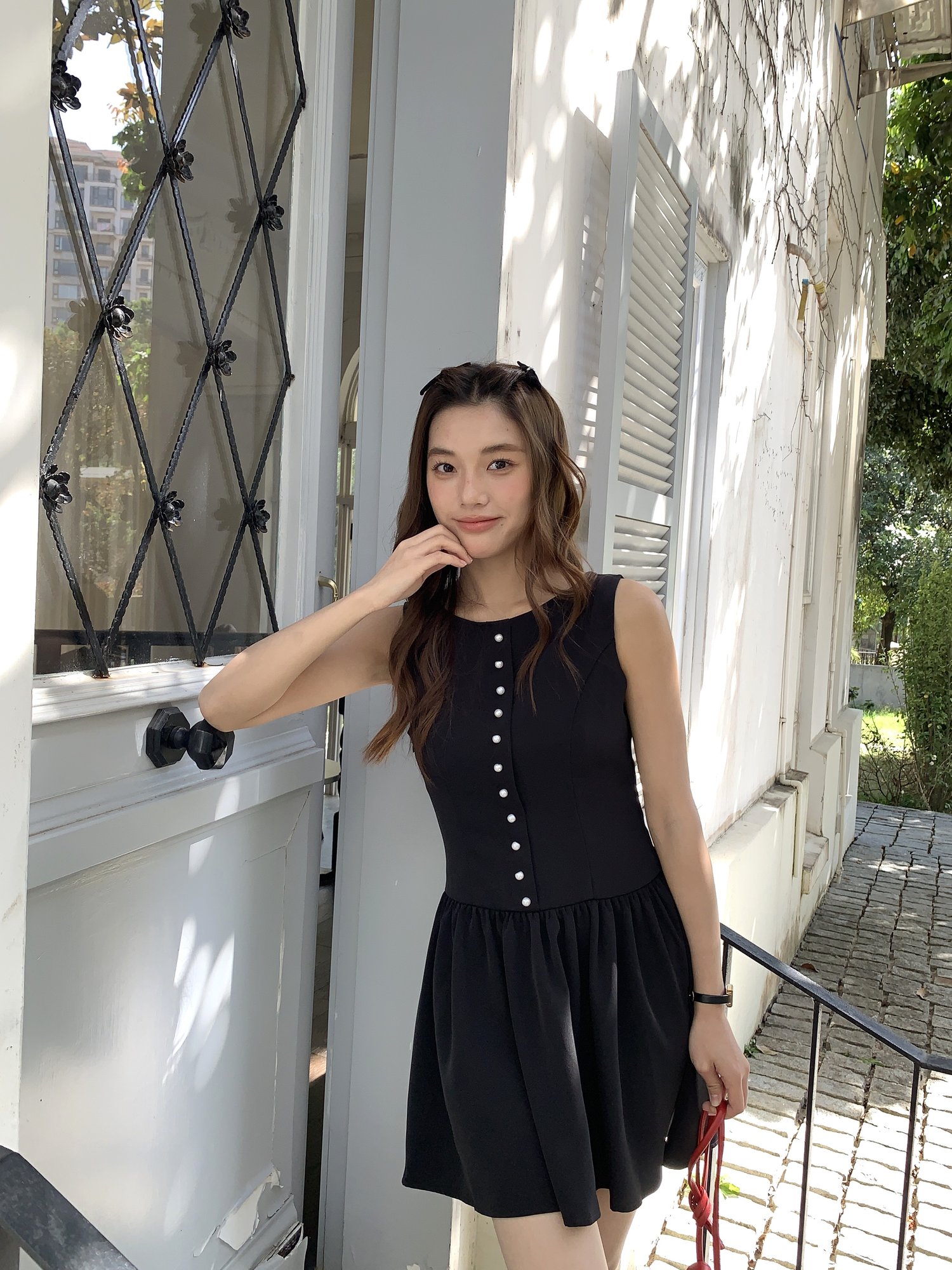 Diana Fleur Mini Dress in Black