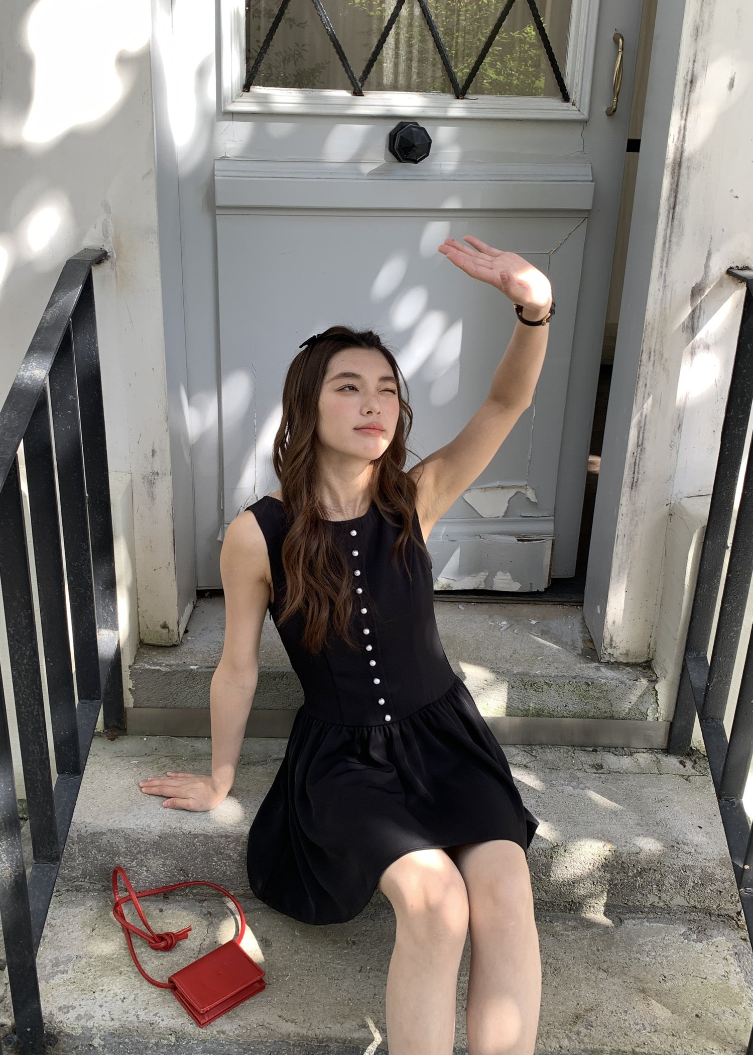 Diana Fleur Mini Dress in Black