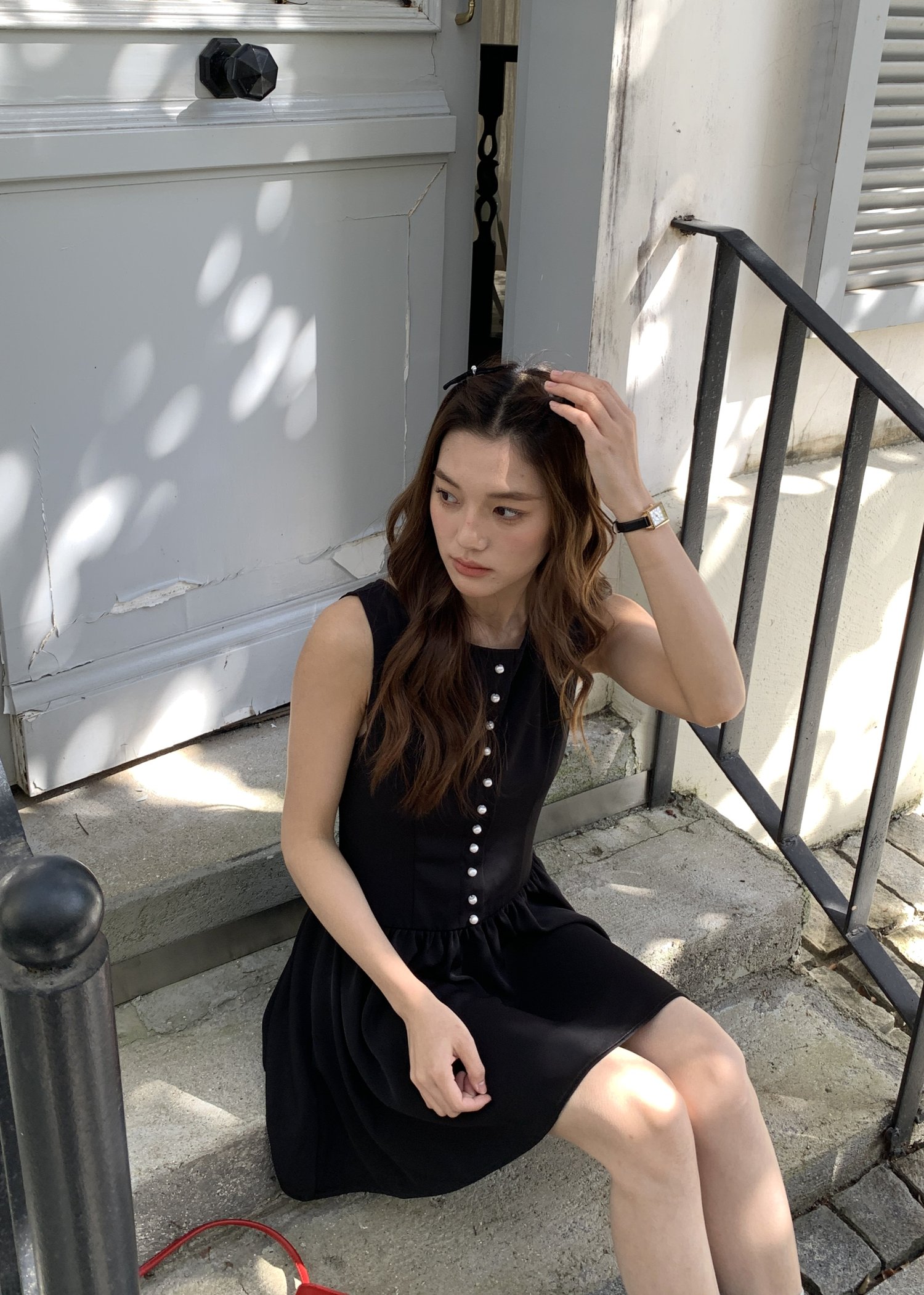 Diana Fleur Mini Dress in Black