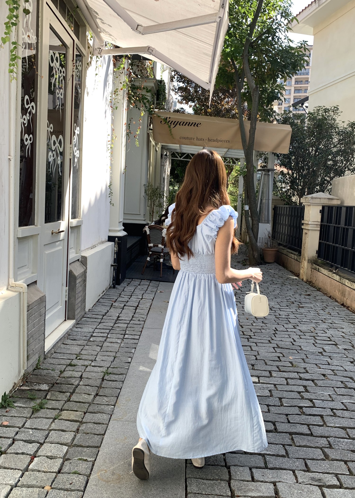 De Luna Long Dress in Baby Blue