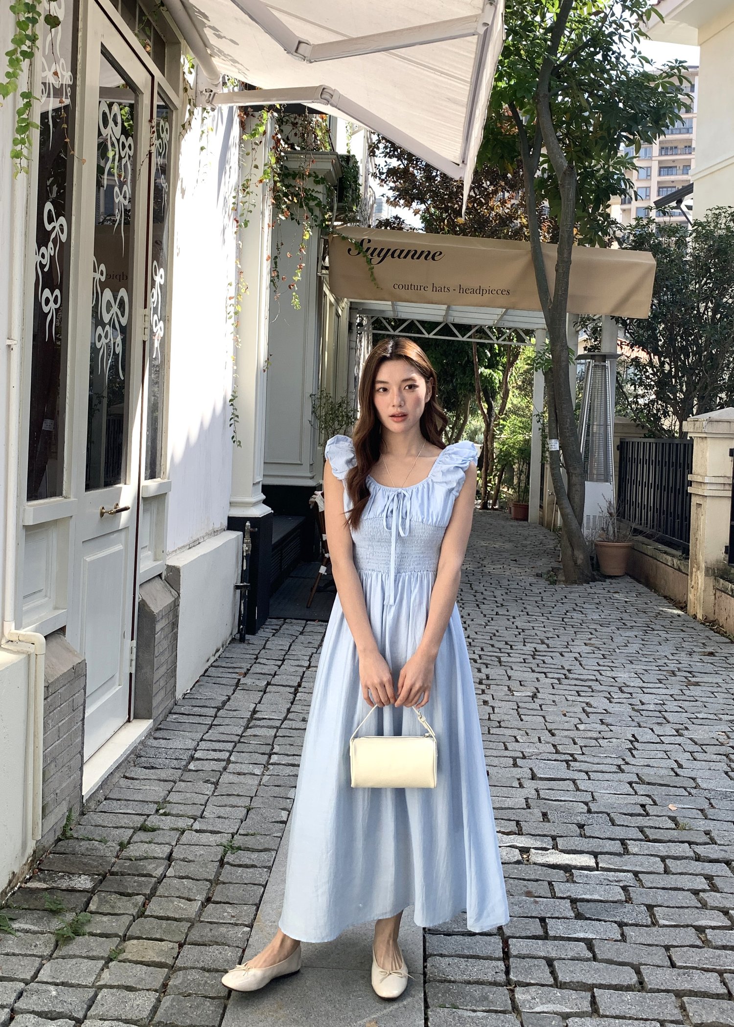 De Luna Long Dress in Baby Blue