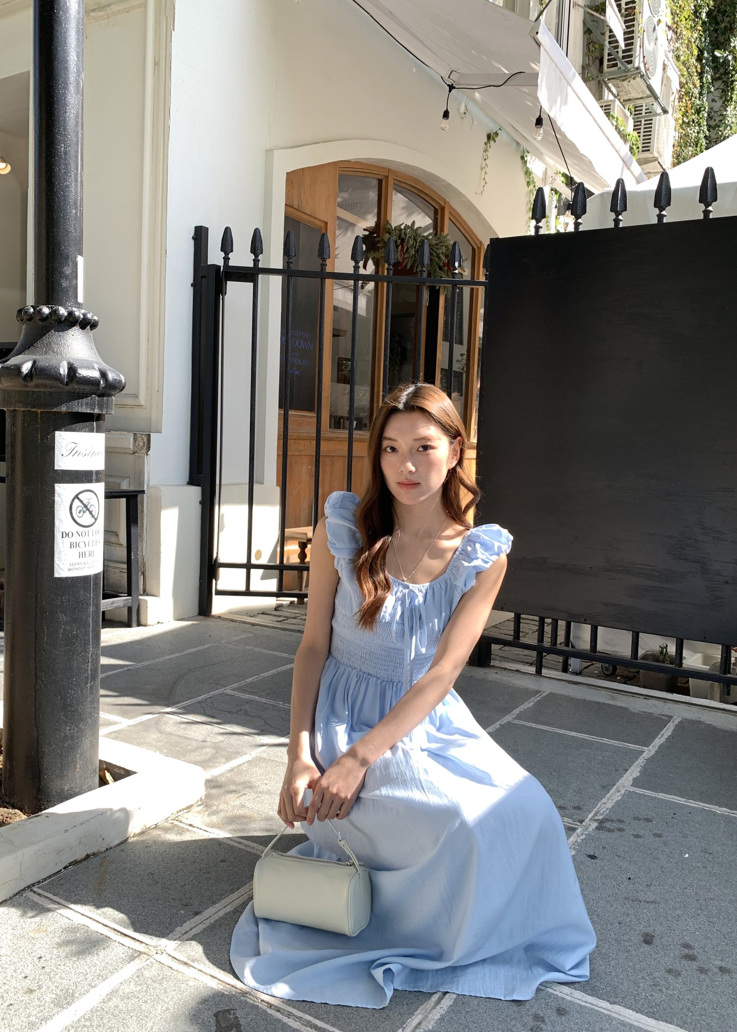 De Luna Long Dress in Baby Blue