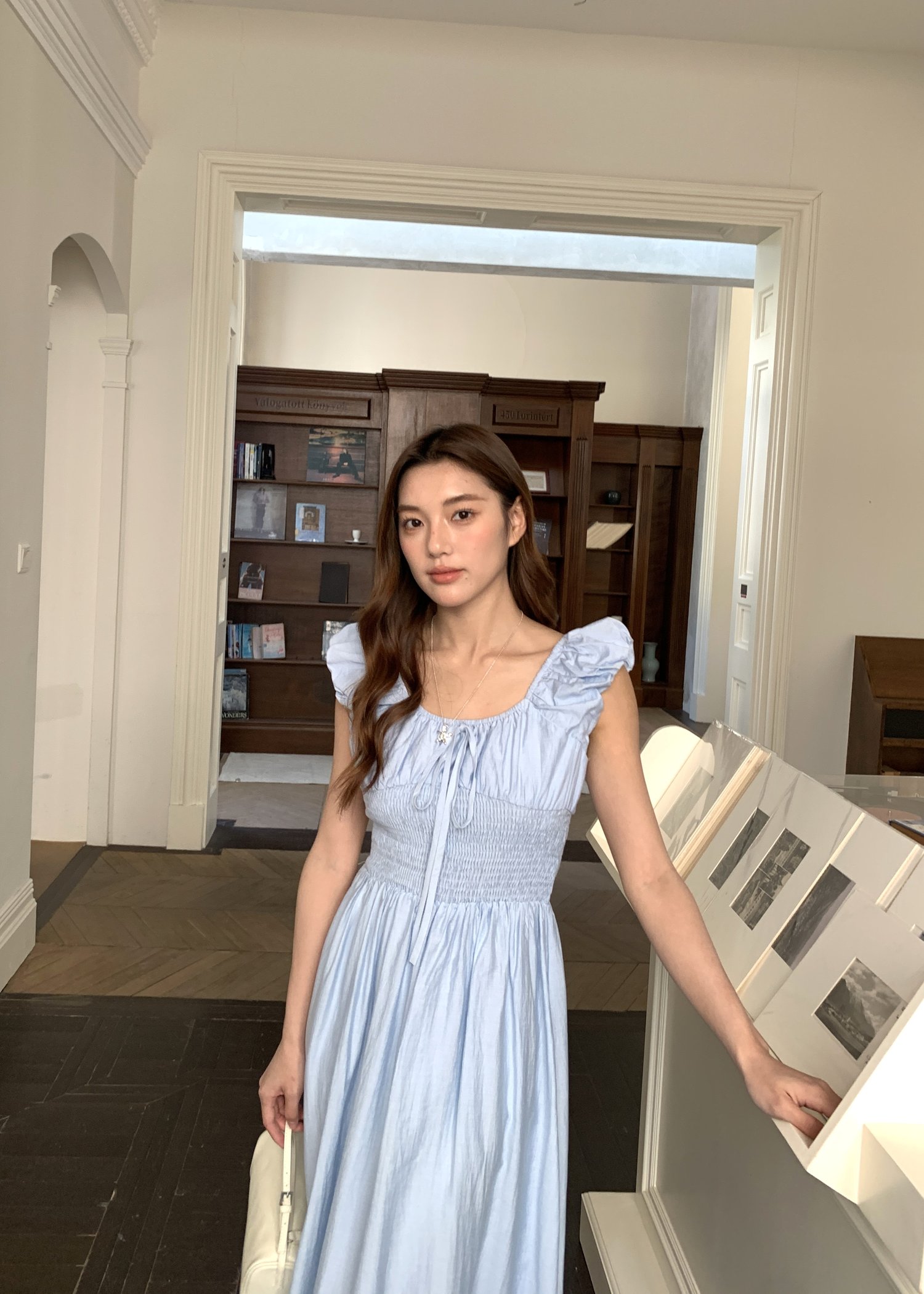 De Luna Long Dress in Baby Blue