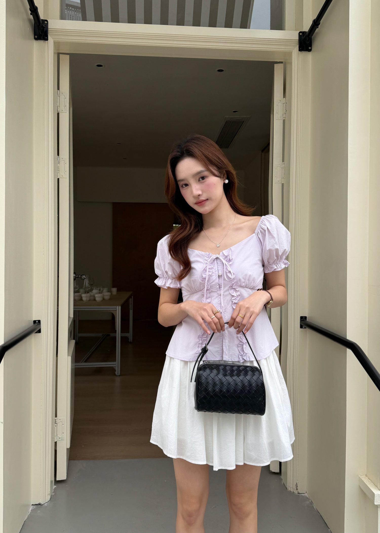 (DEFECT) Colette Ruffles Blouse in Baby Yam