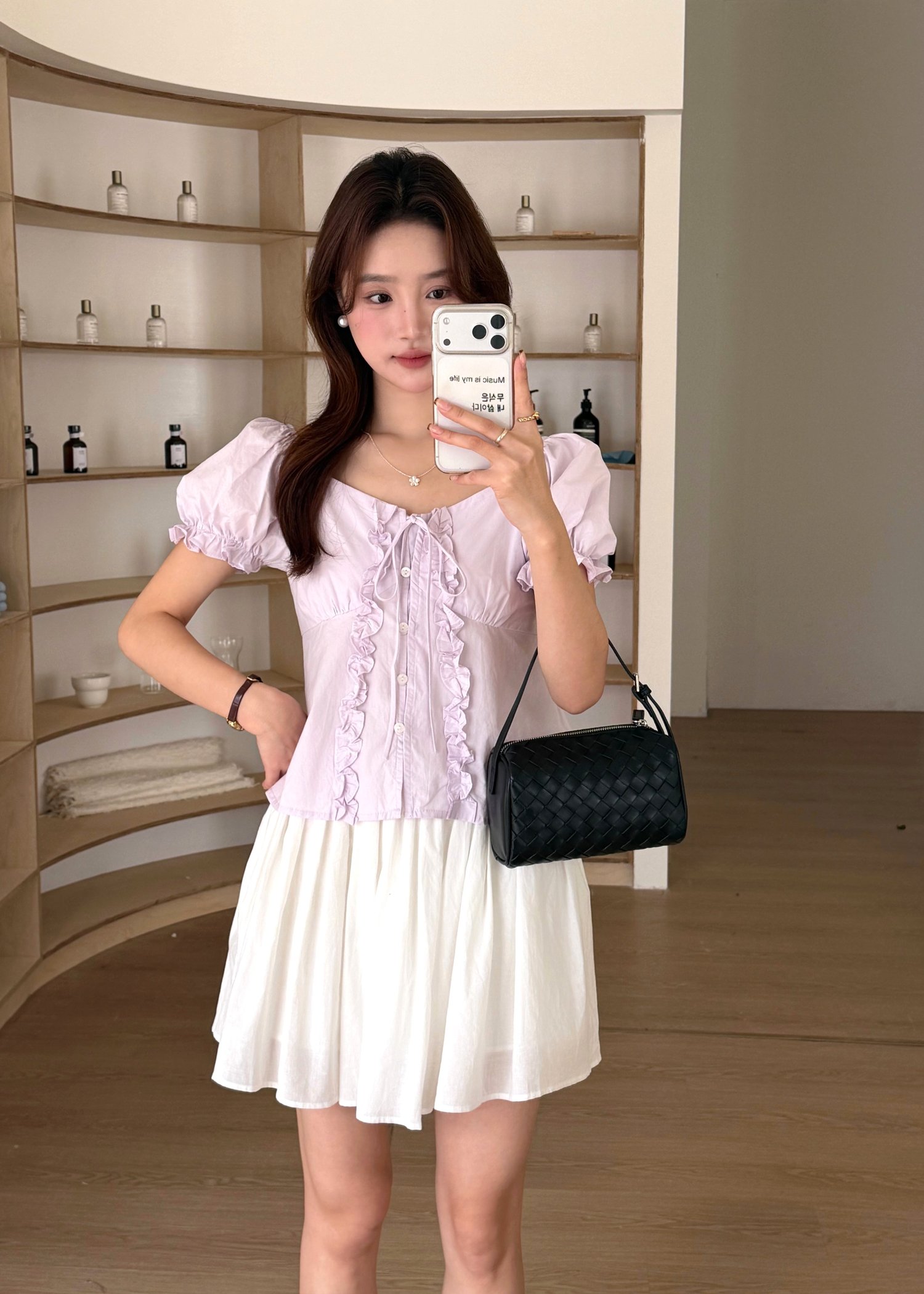 (DEFECT) Colette Ruffles Blouse in Baby Yam