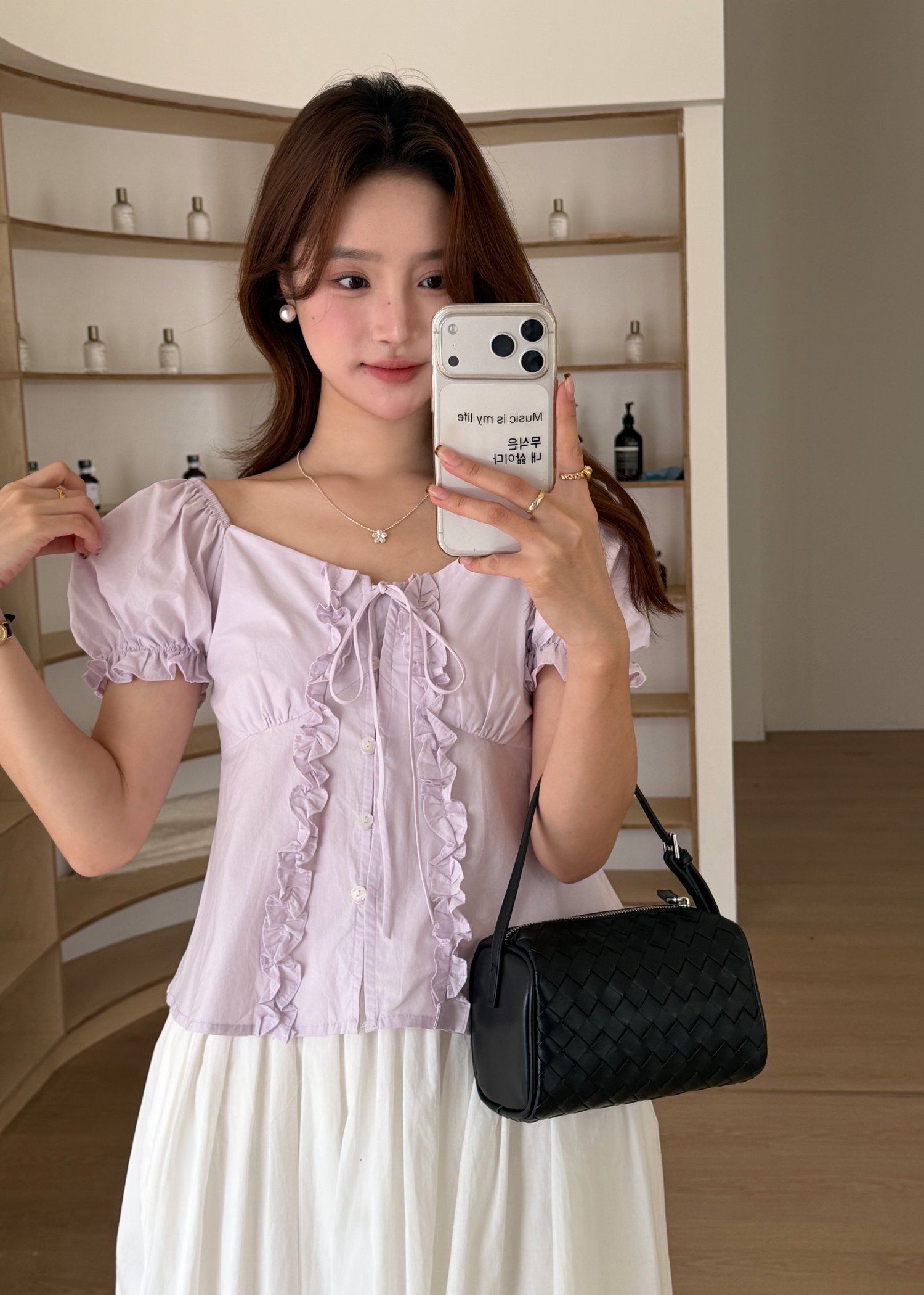(DEFECT) Colette Ruffles Blouse in Baby Yam