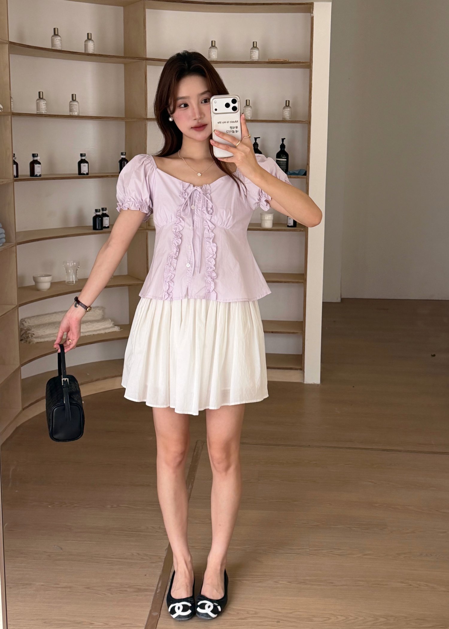 (DEFECT) Colette Ruffles Blouse in Baby Yam